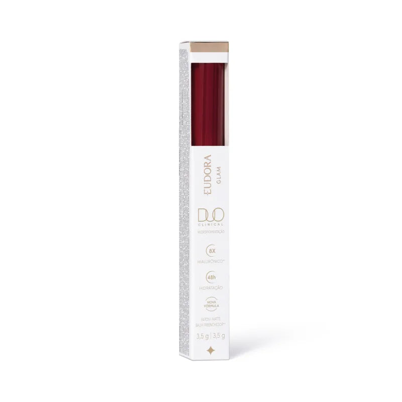 Batom Líquido Vermelho Imprescindível Eudora Glam Duo Clinical Micropigmentação 3,5g