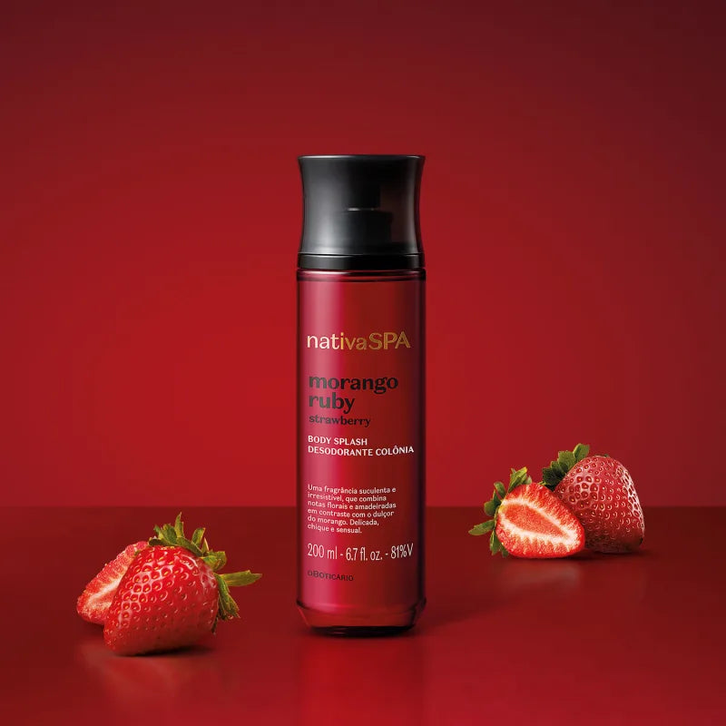 Body Splash Desodorante Colônia Nativa SPA Morango Ruby 200ml