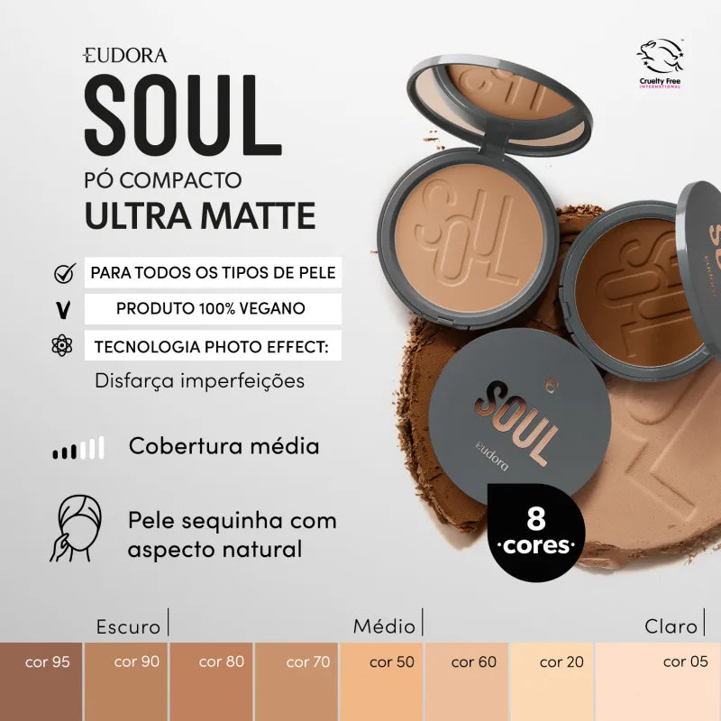 Pó Compacto Soul Ultra Matte Cor 05 10g