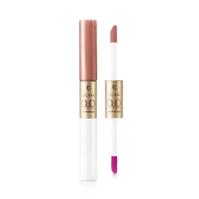 Batom Líquido Rosado Essencial Eudora Glam Duo Clinical Micropigmentação 3,5g