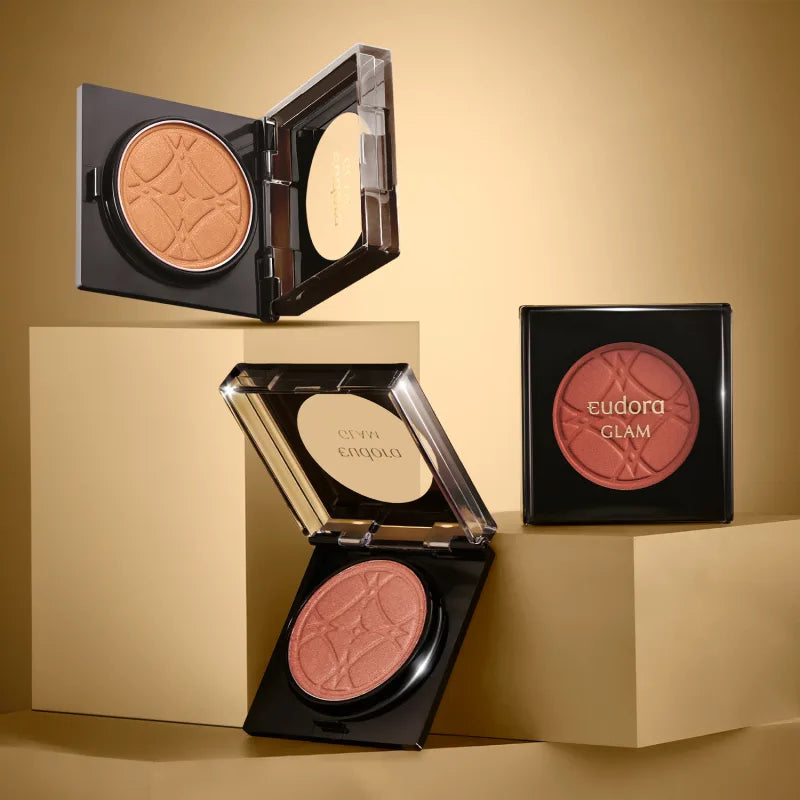Blush em Pó Pêssego Peach Bellini Eudora Glam 5g
