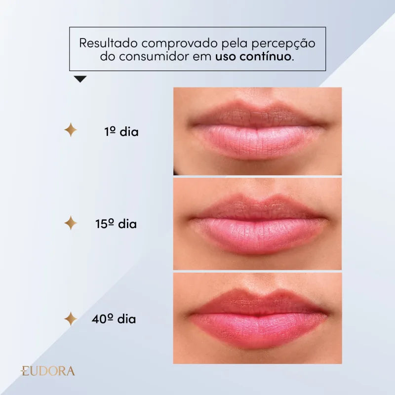 Batom Líquido Pink Único Eudora Glam Duo Clinical Micropigmentação 3,5g