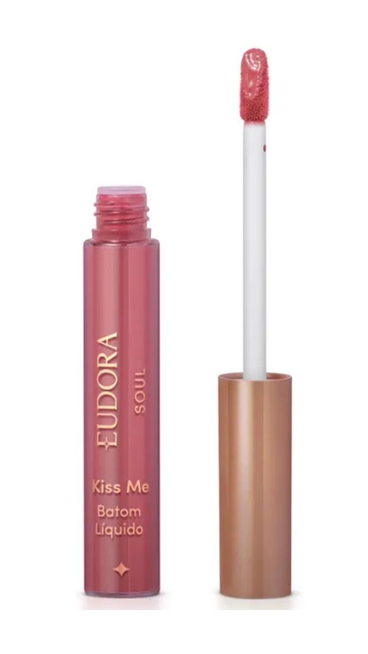 Batom Líquido Eudora Soul Kiss Me Semi Matte Rose Único 5,2ml